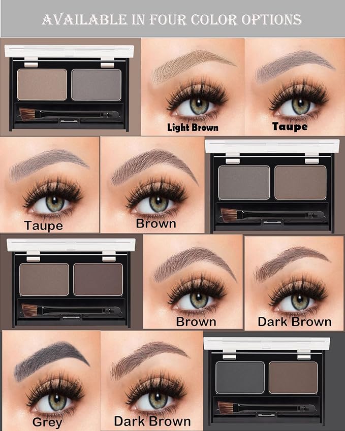 Eye Brow Powder for Women,2 Color Waterproof Eyebrow Powder Tinting Palette Light Brown Taupe Long-Lasting,Brow Fill&Sculpt Natural Eyebrow Contour Eyeshadow Mother’s Gift with Brow Brush&Razor-01