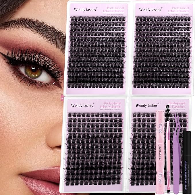 Wispy Lash Clusters Kit Packs: Wendy, 784Pcs, C3, C3, C9, C9, D Curl, 10-18mm Mixed, Natural, Volume, Soft, DIY Eyelash, Individual, Fake Lashes, Bulk Pack