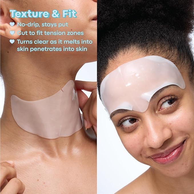 TONYMOLY Mask Melt Multi-Zone Targeted Hydrogel Patches – Forehead Or Neck – Collagen + Peptides – Lifting Overnight Mask – 1 Patch