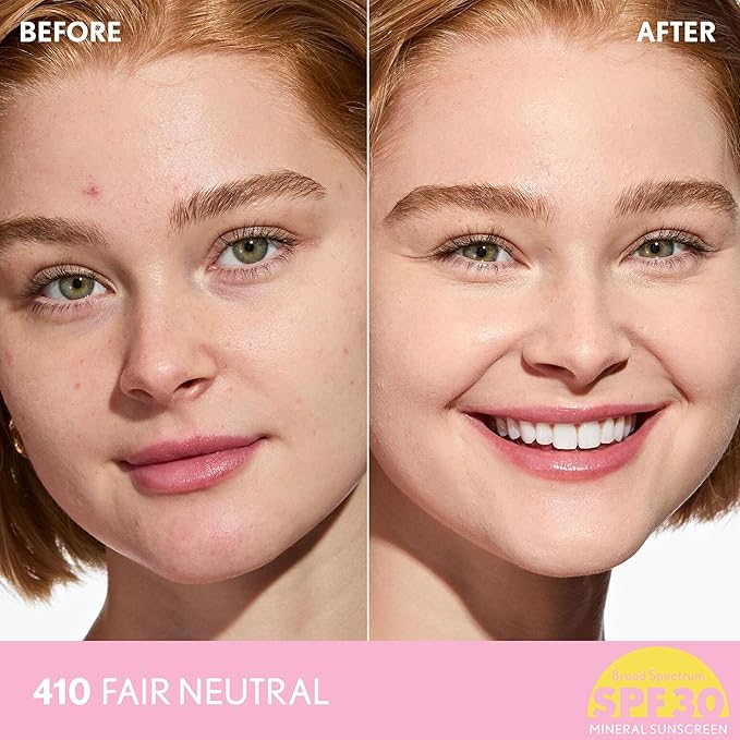COVERGIRL Clean Fresh Blurring Skin Tint with SPF 30, 410 Fair Neutral, Liquid Foundation, Soft Matte Finish, Smooths, Brightens, Blurs Pores, Mineral Sunscreen, Vegan Formula