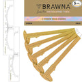 BRAWNA 5 Pcs Brow Pro Measuring Tool with Eyebrow Stickers - Double Scale Eyebrow Calipers Ruler for Microblading & Makeup Artists - Plastic - Gold