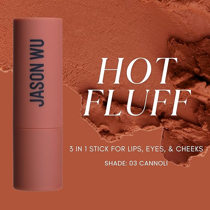 Jason Wu Beauty Hot Fluff Modern Matte Lipstick - 3-in-1 Lipstick, Blush, Shadow, 3.8g 0.134oz (Cannoli, 3.8g)