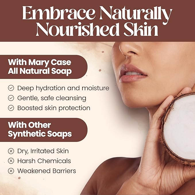 Mary Case Rose Bar Soap Set of 4 | Natural Soap with Olive, Coconut & Oils + Dried Flowers | Vegan Bath Soap for Men & Women | Softening, Hydrating & Boosting Skin Radiance