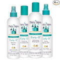 Fairy Tales Curly Q Hydrating Kids Shampoo 12oz, Conditioner 8oz, Styling Spray Gel 8oz & Refresher Spray 8oz - Paraben, Sulfate, Gluten & Nut Free - All Curl Types Incl. Multi Cultural Hair (4 Pk)