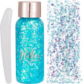 Mermaid Sequins Chunky Glitter Liquid Eyeshadow Glitter Body Gel Festival Glitter Cosmetic Face Hair Nails Makeup Long Lasting Sparkling 30g (#106 Light Blue)