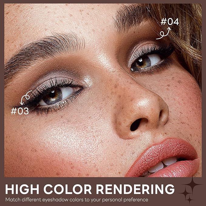 HOSAILY Dark Brown Single Matte Nude Eyeshadow, Velvet Neutral Eye Shadow for Older Women Pressed Powder Primer Base Makeup, High Pigmented LongLasting Eye Shadow Palette Makeup, sombras para ojos 04