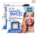 Olay Face Wash, Hyaluronic Acid Cleansing Melts, Fragrance-Free, Daily Use Gentle Cleanser, For All Skin Types, Travel Size, Water-Activated to Clean, Tone, and Refresh, 64ct (2 Pack x 32ct)