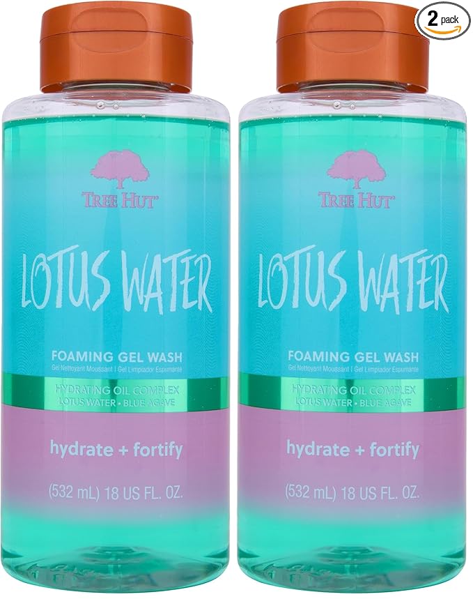 Tree Hut Lotus Water Wash Foaming Gel, Cleanse & Soothe Skin Without Stripping Moisture, Made with our Hydrating Oil Complex, 18 Fl Oz (Pack of 2)