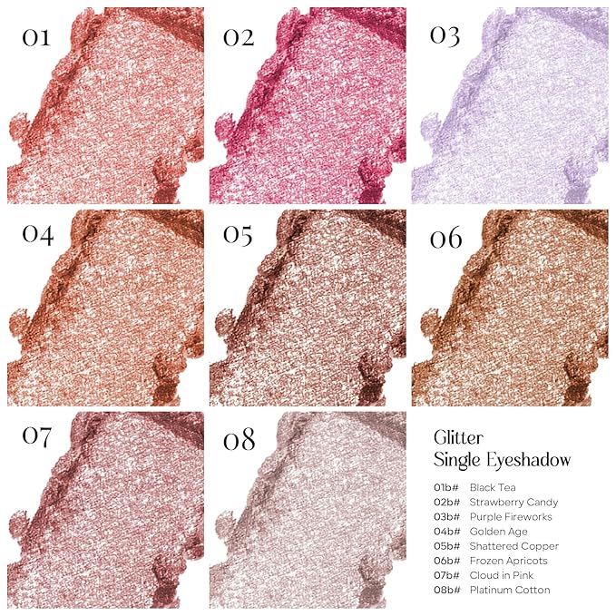 KYDA Glitter Eyeshadow Single, Sparkling Cool Light Purple Eyeshadow, Lasting Shimmer Pearl Eyes Shadow, Soft Blendable Formula, High Pigment Eyes Glitter Makeup, Wet Look Effect, Purple Fireworks