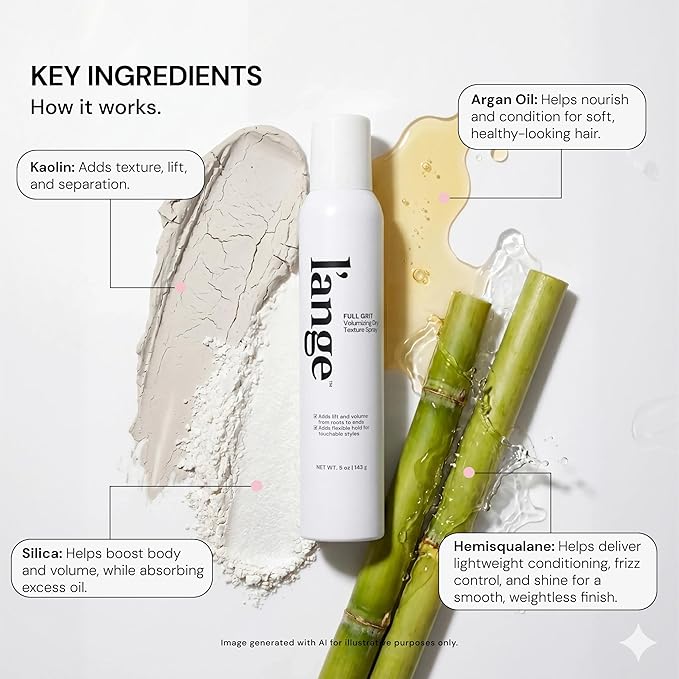 L'ANGE HAIR Full Grit Volumizing Dry Texture Spray for Hair - Root Lift Spray with Flexible Touchable Hold & Airy Grip, Touchable Lightweight Volume for Effortless Styles & Next-Day Refresh - 5 oz