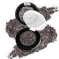 Afflano Multichrome Black Glitter Eyeshadow, Single Shimmery Black Eye Shadow Iridescent Sparkly, Smokey Goth Metallic Eye Makeup Pigmented, Waterproof Vegan Formula Monochrome Eyeshadow for Party