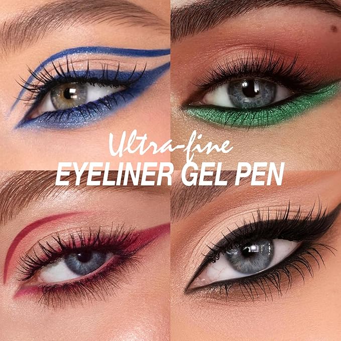 LANGMANNI 2Pcs Metal Colorful Eyeliner Pencil Set - Matte & Shimmer Eye Makeup,Smooth Use Long-Lasting & Waterproof Eyeliner Set(#05+06)