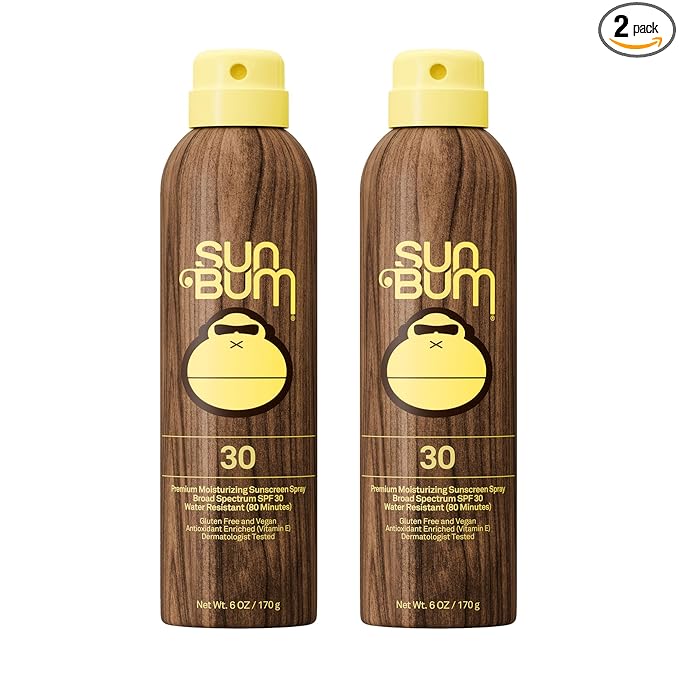 Sun Bum Original SPF 30 Sunscreen Body Spray - Broad Spectrum Moisturizing Sunscreen with Vitamin E - Hawaii 104 Act Compliant (Made without Octinoxate & Oxybenzone) - 6 oz (Pack of 2)