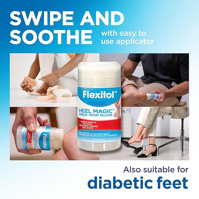 Flexitol Heel Magic Stick, Cracked Heel Cream & Foot Balm, Urea-Based Moisturizing Stick with Shea Butter & Vitamin E, 2.5 oz