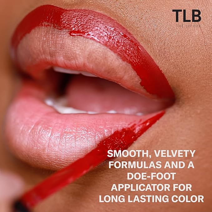 The Lip Bar - Nonstop Liquid Matte Lipstick 3-Pack, Bawse Lady (Blue Red), Rich Auntie (Deep Berry), + Hot Mama (Deep Rich Brown) - High Pigment - One Swipe - Long Lasting - Jojoba Oil - .24 fl oz
