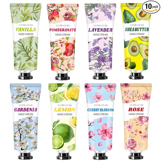 CRISTALBOX 8 PACK Hand Cream Christmas Gifts for Women,Travel Size in Bulk Lotions for Dry Hands,Mini Hand Lotion for Mothers Day Gifts,Easter Gift for Teens,Appreciation Gift,Baby Shower Party Gift
