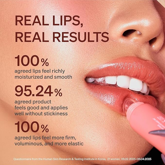 KNEMO LipLock Jelly Serum for Dry Lips, Long-Lasting, Hydrating, Plumping, Glossy Mask with Rose PDRN, Carrot Collagen, Pillow Peptide, Moisturizing Tinted Lip Balm. (Peach Muse)
