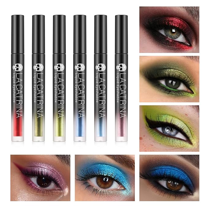 Olive Green Liquid Metallic Eyeshadow, High Impact Sparkle Liquid Eye Shadow for Hazel Eyes, Long Lasting Quick-Drying Shimmer Eyeshadow Eyeliner Makeup for Daily, Party,Vacation, No Fading, Vegan #08