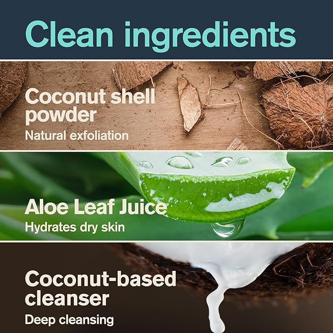Every Man Jack Exfoliating Men's Body Wash for All Skin Types - Caribbean Coconut - Made with Natural Exfoliants - 14 fl oz (2 Pack)