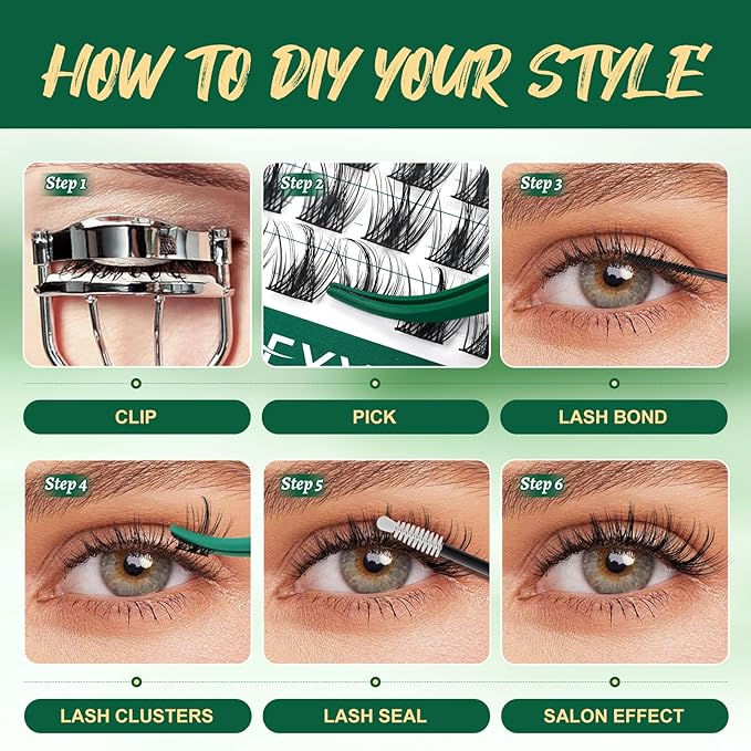 Lash Clusters,96 Pcs Cluster Lashes D Curl 8-18MIX DIY Lash Extensions Eyelash Clusters,KEYYOU Volume Wispy Individual Lashes Soft&Comfortable Easy DIY at Home(Y09,D-8-18MIX)