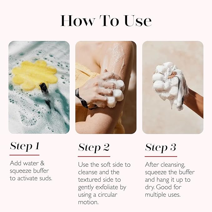 Spongellé Fior de Latte (Vanilla) Spongélato Bath Sponge | Built-In Body Wash & Body Scrubber, Shower Loofah Sponge for Women | 14+ uses
