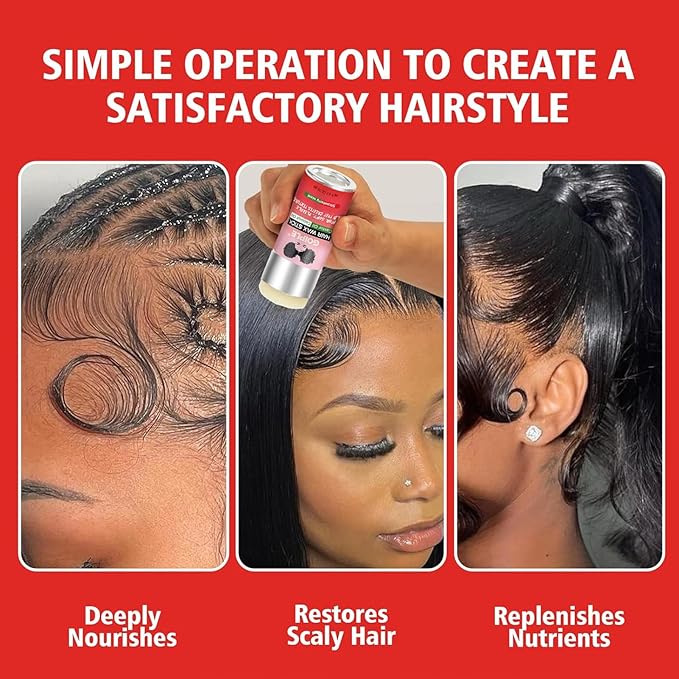 Long-Lasting Hair Pomade and Styling Wax Stick for Black Hair, Wigs, Smoothing & Slick Finish, Edge Frizz Control (2.7 + 2.7 oz)