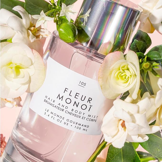 Le Monde Gourmand Fleur Monoi Hair & Body Mist for Women, Hair Perfume & Body Spray, Monoi Tiare Flower Coconut Scent, Vegan & Cruelty Free, 3.4 fl oz (100 ml)