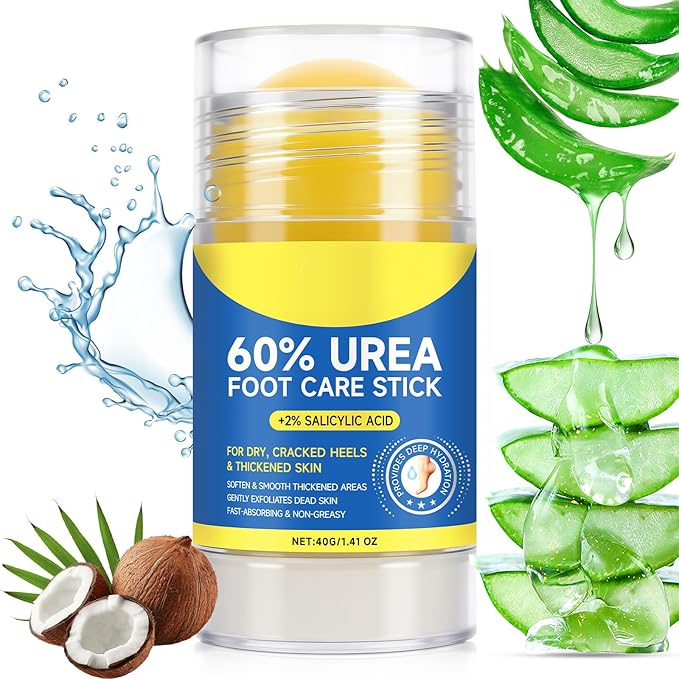 60% UREA Foot Care Stick + 2% Salicylic Acid & Lava Pedicure Tools – Maximum Strength Urea Foot Exfoliating Cream for Cracked Heels & Dry Skin, Exfoliating & Moisturizing Balm, Foot Care Kit