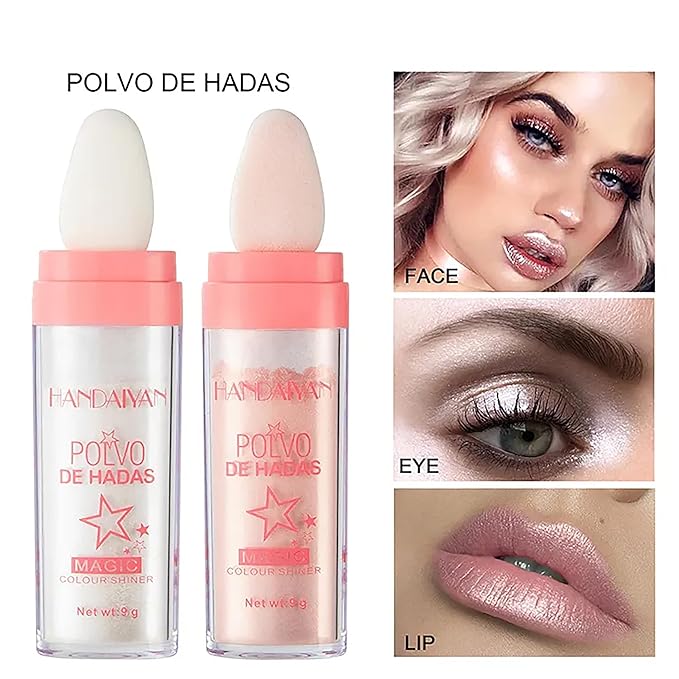 3 Color Highlighter Contour Powder Makeup,Brighten Body,Long-Lasting,Glitter,Shimmer, for Face and Eye Pearlescent Highlight Powder Makeup (02#Pink, 1.7 Ounce (Pack of 1))