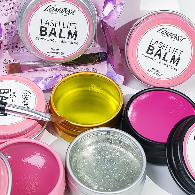 Lash Lift Glue Korean Lash Lift Balm Glue Eyelash Perm Balm Fruit Flavor Lifting Curling Gel for Lash Perm Kit 10g (Peach)