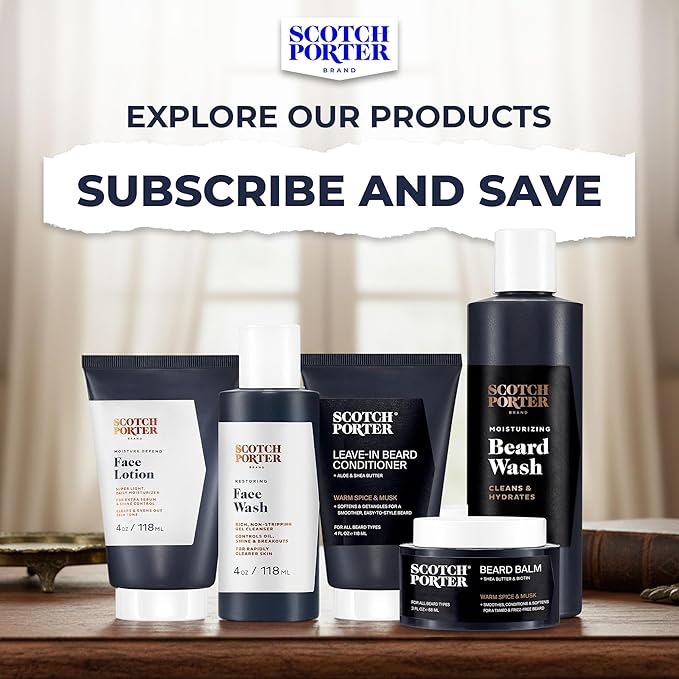 Scotch Porter Restorative Leave-In Beard Conditioner – Deep Conditioning Softener with Lightweight Feel, Reduces Frizz & Provides Long-lasting Hydration & Shine to Dull, Dry, Coarse Beards – 4 oz.
