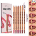 Pudaier 6Pcs Lip Liner Set, Rosy-Pink Matte Series Lip Liner with 2 Sharpeners, Smooth & Longer-Lasting LipLiner for Women, High Pigmented Waterproof Lip Liner Pencil for Defining & Filling Lips