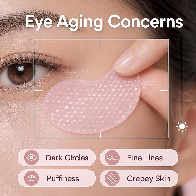 PDRN Eye Patches 5000ppm, Anti Smile Line & Wrinkle Under Eye Patches, Salmon DNA & Retinal Eye Mask for Puffy Eyes & Dark Circles, Eye Gels with Collagen & Peptides, 60 Pcs