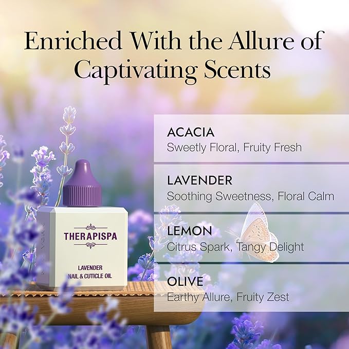 THERAPISPA Nail & Cuticle Oil with Avocado, Jojoba, Biotin & Vitamin E – Nail Growth Oil for Strengthening, Hydrating & Reviving Peeling Nails (Lemon, 2.0 fl oz)