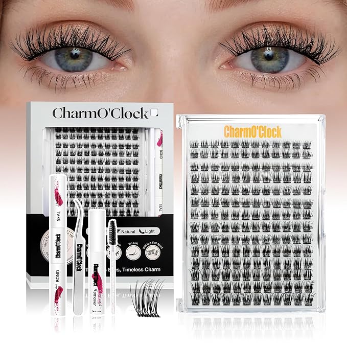 Lash Clusters Kit, 168pcs Eyelash Clusters Kit Lashes Clusters Kit Cluster Lashes Pestañas Postizas Naturales with Lash Bond&Seal,Lash Tweezers 9-16mm 7 Styles Mix Lashes Clusters Kit