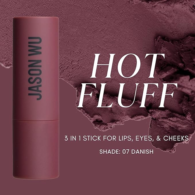 Jason Wu Beauty Hot Fluff Modern Matte Lipstick - 3-in-1 Lipstick, Blush, Shadow, 3.8g 0.134oz (Danish, 3.8g)