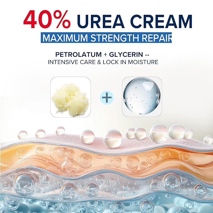 MEOLY 40% Urea Cream for Foot: Urea cream maximum strength with 2% Salicylic Acid for dry cracked skin hand and foot