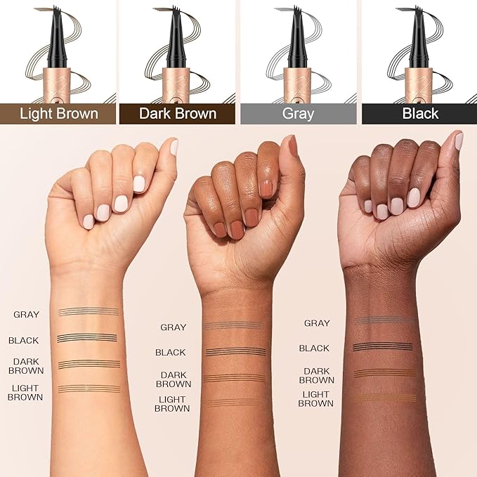 Eyebrow Pen - 4-Fork Tip Lift & Snatch Brow Pencil，Microblading Long-Lasting Waterproof Eye Brow Pen，Natural-Looking Hair-Like Brows，Easy to Use Eyebrow Pencils Makeup for Women (Light Brown)