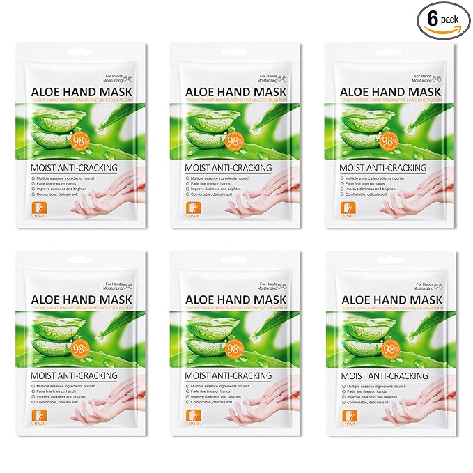 6PCS Hand Masks,Hydrating Hand Masks Moisturizing Gloves Overnight for Dry Cracked Hands,Daily Hand Care Hand Masks Gift Set for Women and Men J