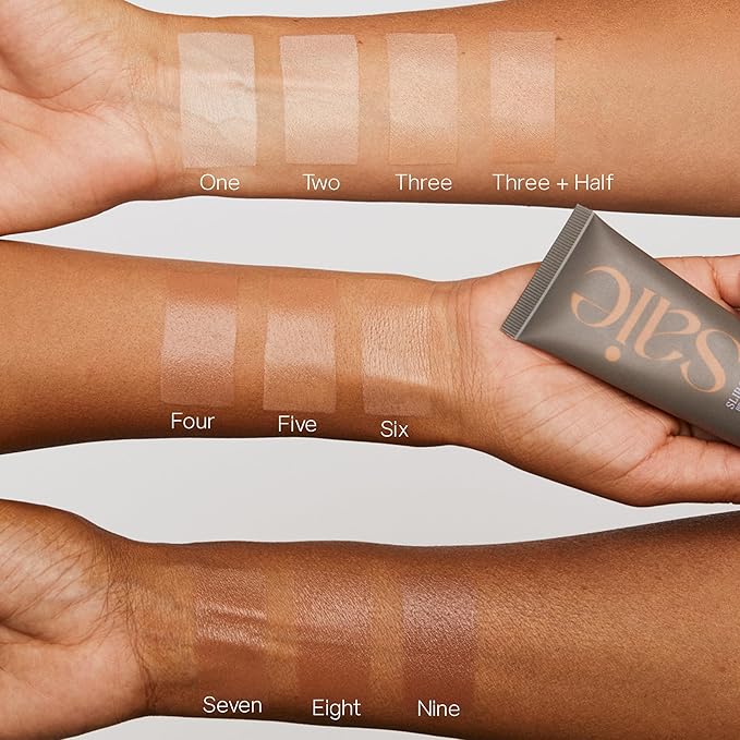 Saie Slip Tint Tinted Moisturizer with SPF 35 - Light Coverage, Glowy Skin Tint & Mineral Sunscreen for Face with Hydrating Hyaluronic Acid - Summer Makeup Essential - Shade Ten (1.35 oz)