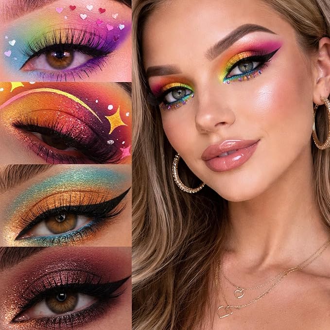 CHARMCODE 40 Colors High Pigmented Shimmer Matte Eyeshadow Makeup Palette Full Spectrum Artist Glitter Metallic Waterproof Creamy Blendable Eye Shadow Cosmetics (Color 1)