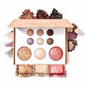 9 Colors Baked Makeup Palette, All in One Eyeshadow, Blush, Highlighter and Bronzer, Neutral Warm Tones, Natural Finish, Travel-Friendly Compact (White)