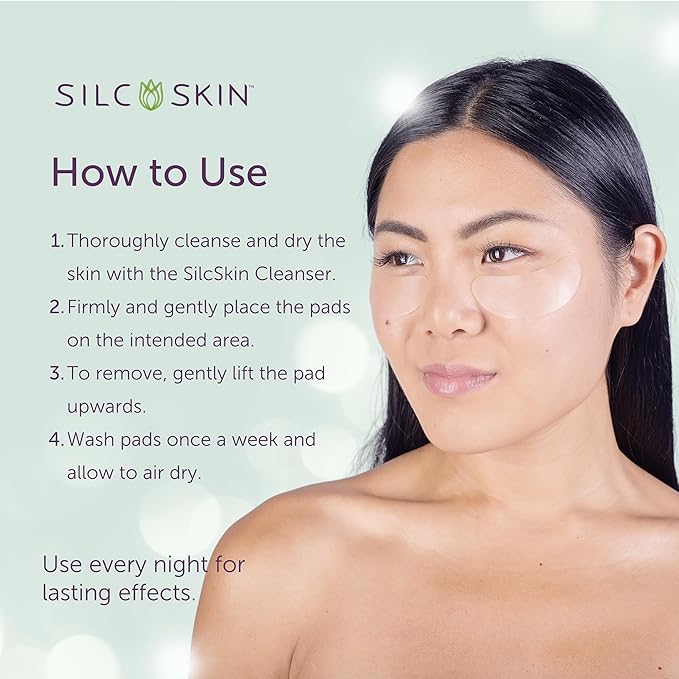 Silc Skin Silicone Eye Pads Reusable Overnight Eye Patches, Medical Grade Silicone For Fine Lines And Puffiness, 120 Day Supply
