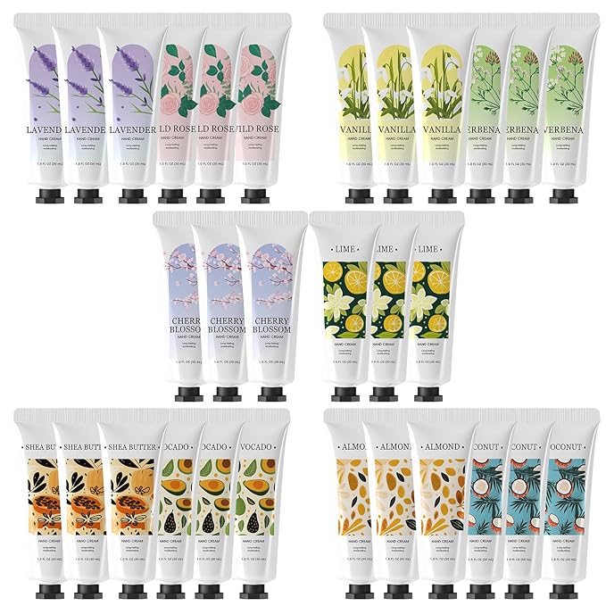 BODY & EARTH 30 Pack Hand Cream Lotion Bulk Mini Hand Lotion Hand Cream for Women Bridesmaid Gifts Small Gifts for Women Mothers Day Gift Bachelor Party Favors