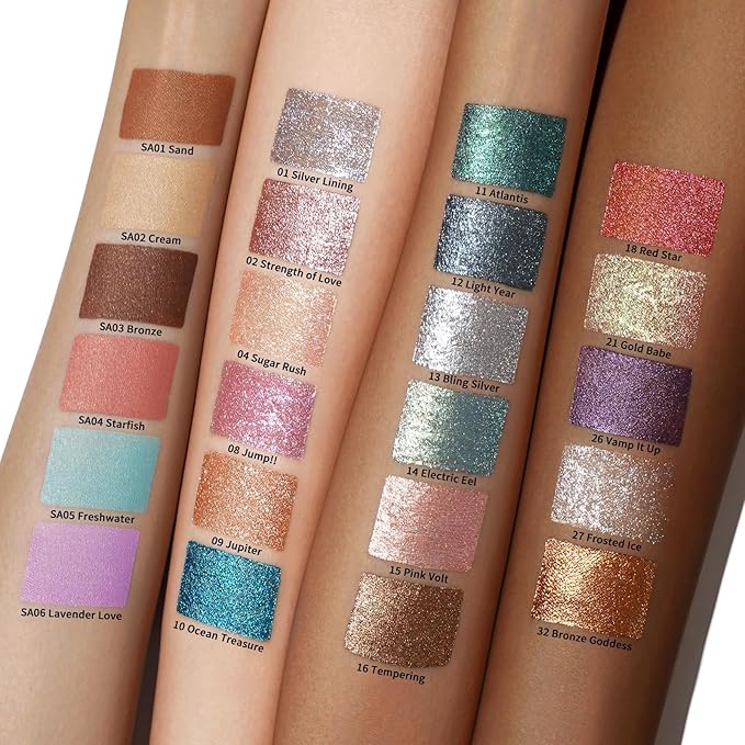 Oulac Eyeshadow Liquid Eyeshadow Multi-Usage Liquid Glitter Eyeshadow&Eyeliner Highly Pigmented, One-Swipe Coverage Long-Lasting with No Creasing Formula Vegan&Cruelty-Free 04