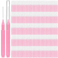 MAPVOLUT 120 Pcs Micro EyeBrow Lash Brush with Cap - Professional Beauty Mini Spoolies for Makeup, Thuya Brow Lamination and Travel - Perfect for Makeup Artists, Beauty Lovers, and Gifting (Pink)