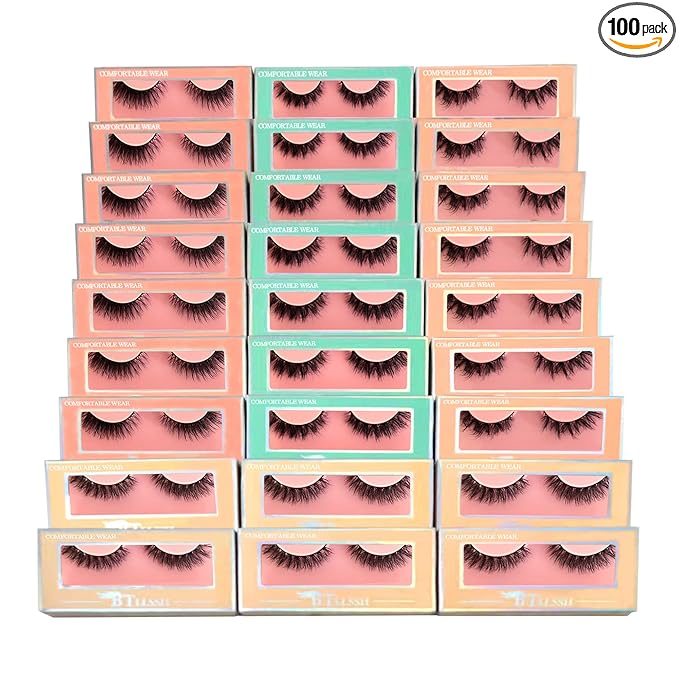Mixed Style Faux Mink Lashes 27Pairs - 5D Fluffy Cat Eye False Eyelashes with D Curl, Soft Reusable Strip Lashes for Daily Makeup & Salon-Grade Extensions Effect