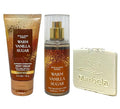 Bath & Body Works Warm Vanilla Sugar Mini Body Cream and Fragrance Mist Duo Set with a Natural Oats Sample Soap - Travel Size