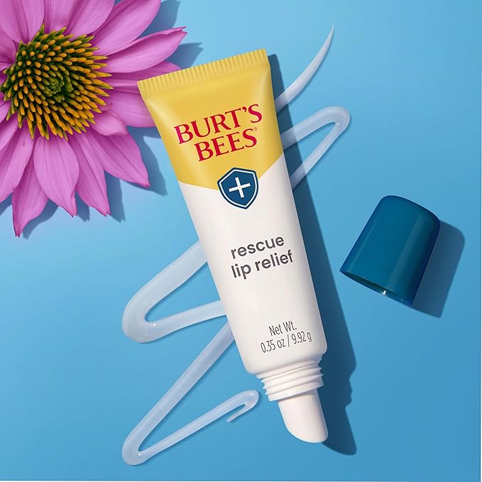 Burt’s Bees Rescue Lip Relief with Shea Butter and Echinacea, 100% Natural Origin, 0.35 Ounces(Pack May Vary)