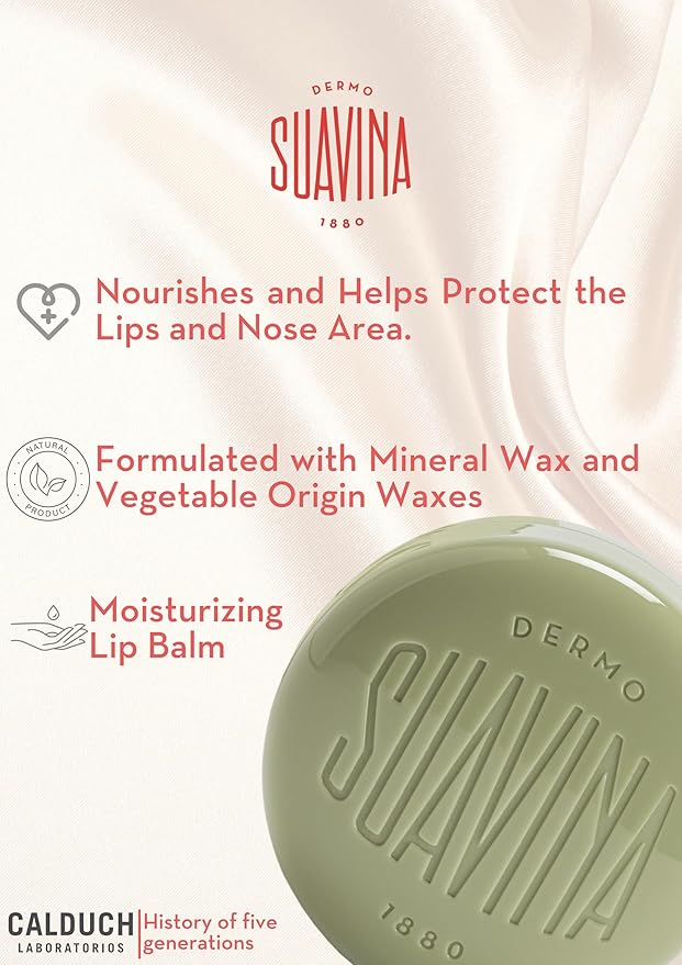 Suavina Lip Balm for Extreme Dry Cracked Lips, Intensive Lip Repair Treatment with Natural Olive Oil, Moisturizing & Protective Winter Lip Balm for Cold Weather, Dry Lip Therapy for Men & Women